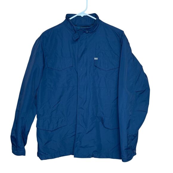 Brian Anderson Jacket Flannel Lining Zip Up Button Snap Close Blue Mens Medium - Picture 1 of 7